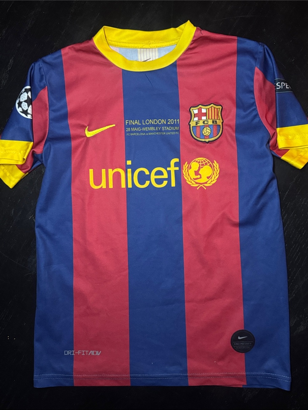 Nike Kids FC Barcelona 2011 Final Home Jersey - Blue/Red/Yellow NEYMAR JR